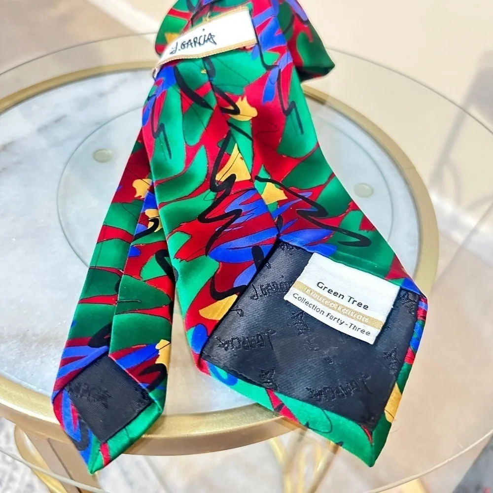 J. Garcia “Green Tree” Abstract Silk Tie – Jerry Garcia Artwork Limited Ed Art